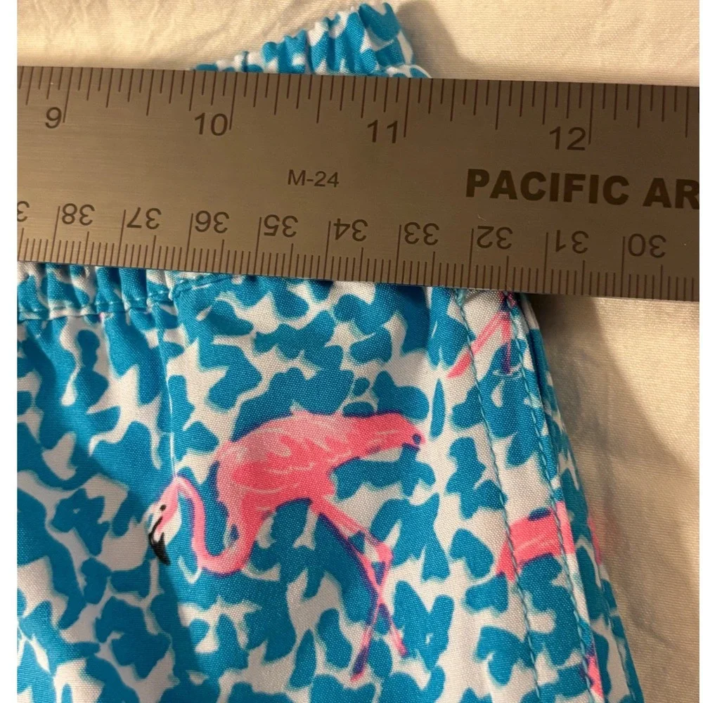 NWOT Chubbies Youth Swim Trunks Blue Pink Flamingo Print Size XS 6/7 Shorts